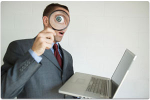 spy with magnifying glass
